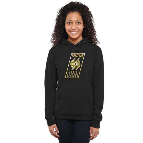 Women's Portland Trail Blazers Gold Collection Pullover Hoodie Black