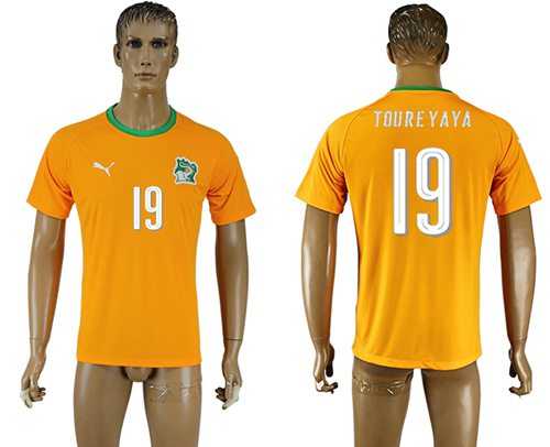 Cote d'lvoire #19 Toureyaya Home Soccer Country Jersey
