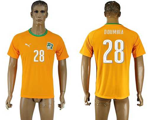 Cote d'lvoire #28 Doumbia Home Soccer Country Jersey