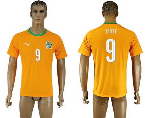 Cote d'lvoire #9 Tiote Home Soccer Country Jersey