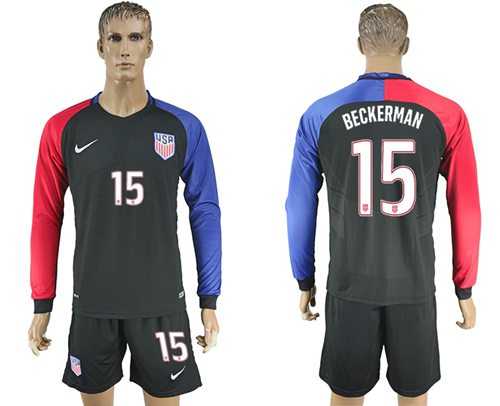 USA #15 Beckerman Away Long Sleeves Soccer Country Jersey