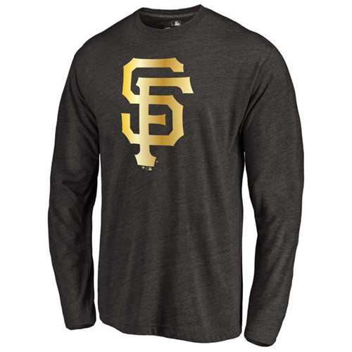 San Francisco Giants Gold Collection Long Sleeve Tri-Blend T-Shirt Black
