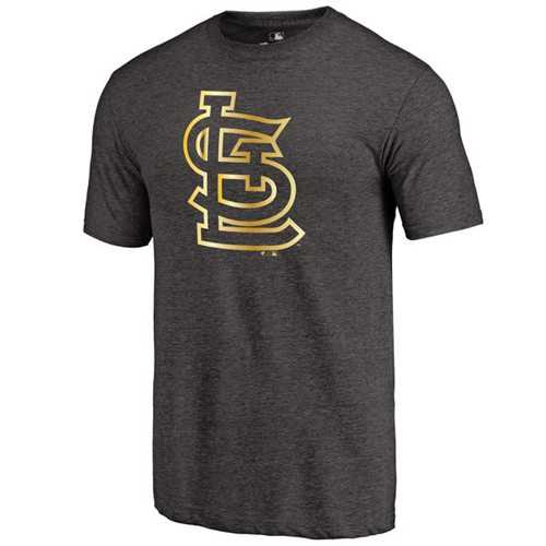 St.Louis Cardinals Fanatics Apparel Gold Collection Tri-Blend T-Shirt Black