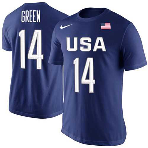 Team USA #14 Draymond Green Basketball Nike Rio Replica Name & Number T-Shirt Royal