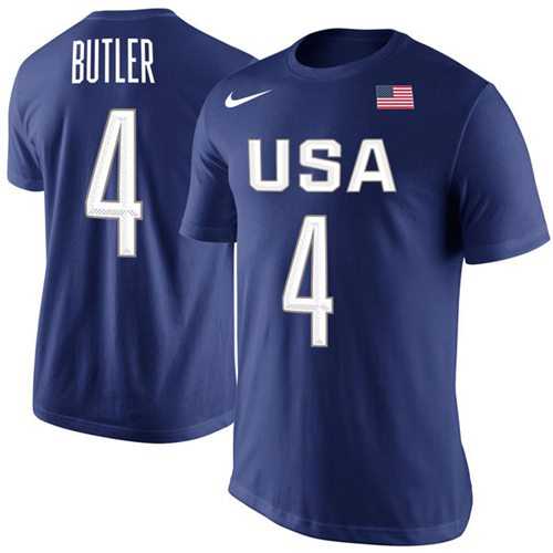 Team USA #4 Jimmy Butler Basketball Nike Rio Replica Name & Number T-Shirt Royal