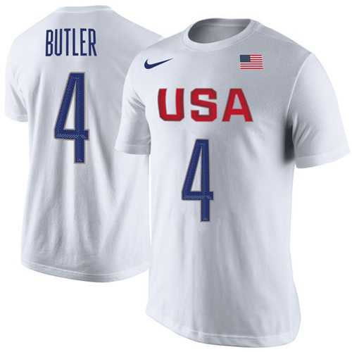 Team USA #4 Jimmy Butler Basketball Nike Rio Replica Name & Number T-Shirt White