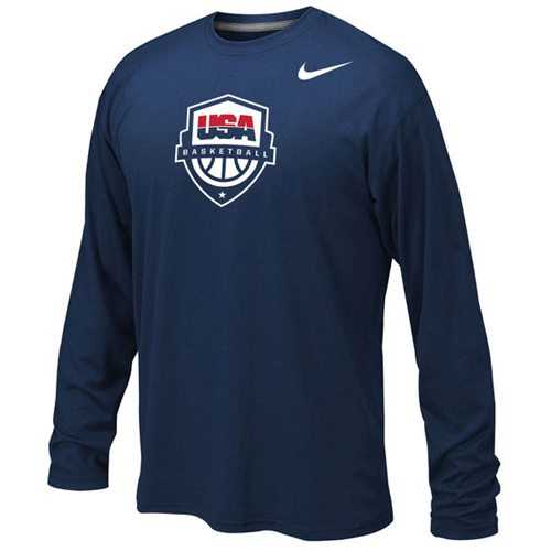 Youth Team USA Basketball Nike Legend Long Sleeves Performance T-Shirt Navy