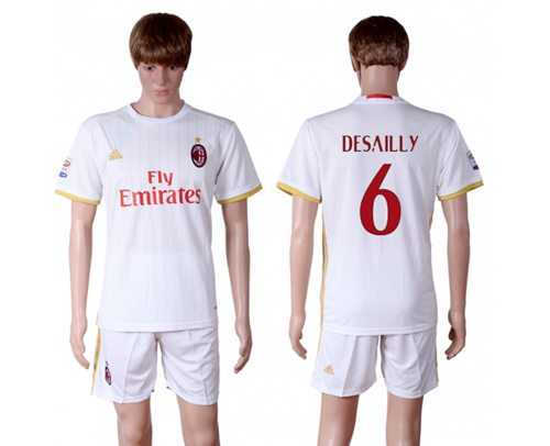 AC Milan #6 Desailly Away Soccer Club Jersey