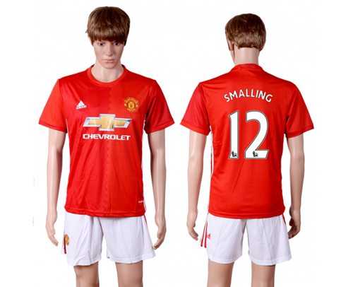 Manchester United #12 Smalling Red Home Soccer Club Jersey