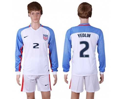 USA #2 Yedlin Home Long Sleeves Soccer Country Jersey