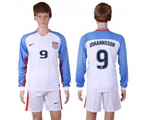 USA #9 Johannsson Home Long Sleeves Soccer Country Jersey