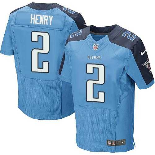 Nike Tennessee Titans #2 Derrick Henry Light Blue Team Color Men's Stitched NFL Elite Jersey