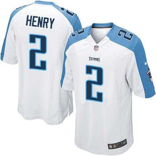 Youth Nike Tennessee Titans #2 Derrick Henry White Stitched NFL Elite Jersey
