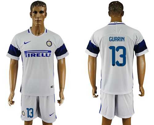 Inter Milan #13 Guarin White Away Soccer Club Jersey