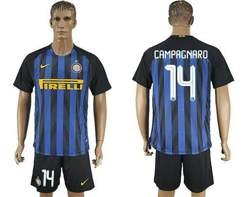 Inter Milan #14 Campagnaro Home Soccer Club Jersey