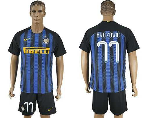 Inter Milan #77 Brozovic Home Soccer Club Jersey