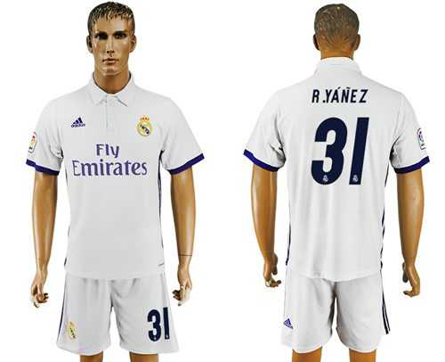 Real Madrid #31 R.Yanez White Home Soccer Club Jersey