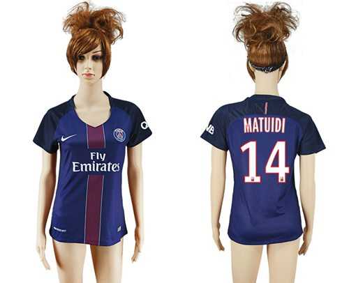 Women's Paris Saint-Germain #14 Matuidi Home Soccer Club Jersey