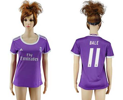 Women's Real Madrid #11 Bale Away Soccer Club Jersey