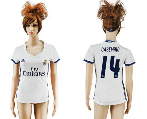 Women's Real Madrid #14 Casemiro Home Soccer Club Jersey