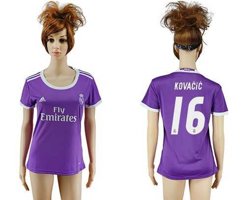 Women's Real Madrid #16 Kovacic Away Soccer Club Jersey