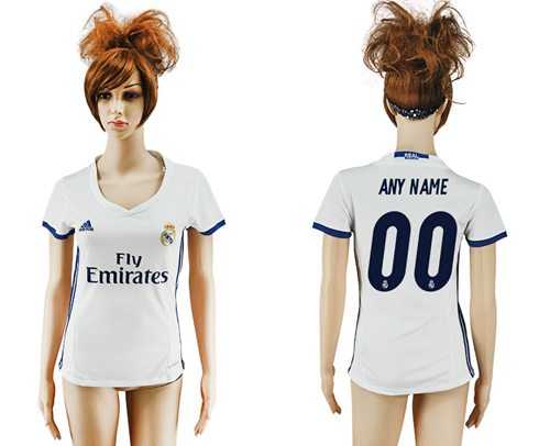 Women's Real Madrid Personalized Home Soccer Club Jersey