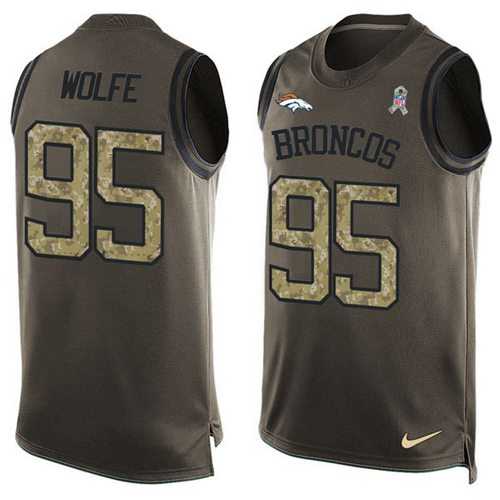Nike Denver Broncos #95 Derek Wolfe Green Men's Stitched NFL Limited Salute To Service Tank Top Jersey