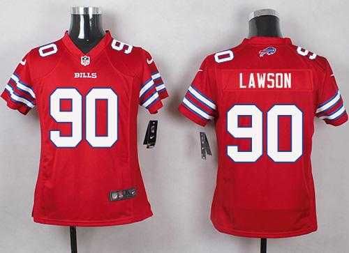 Youth Nike Buffalo Bills #90 Shaq Lawson Red Stitched NFL Limited Rush Jersey