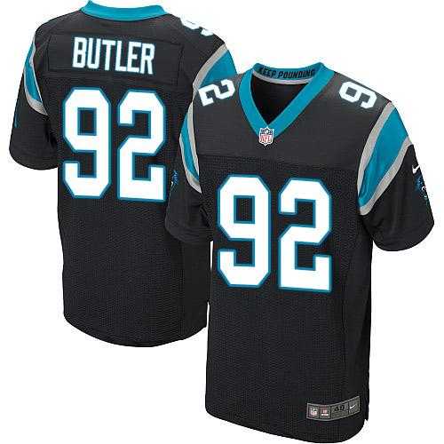 Nike Carolina Panthers #92 Vernon Butler Black Team Color Men's Stitched NFL Elite Jersey