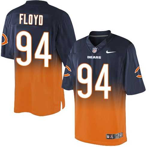 Nike Chicago Bears #94 Leonard Floyd Navy Blue Orange Men's Stitched NFL Elite Fadeaway Fashion Jersey