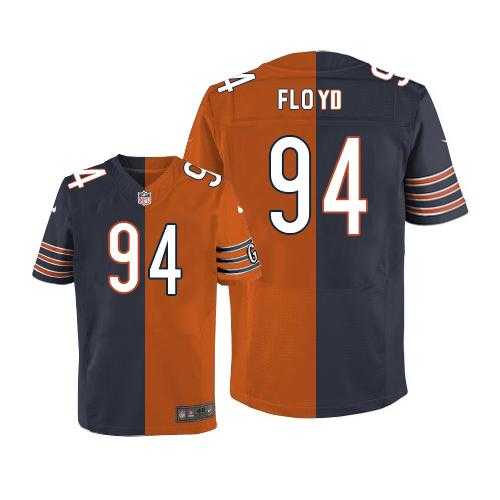 Nike Chicago Bears #94 Leonard Floyd Navy Blue Orange Men's Stitched NFL Elite Split Jersey