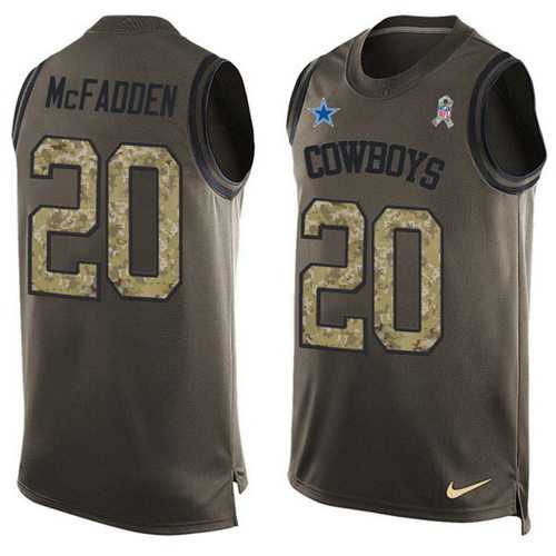 Nike Dallas Cowboys #20 Darren McFadden Green Men's Stitched NFL Limited Salute To Service Tank Top Jersey