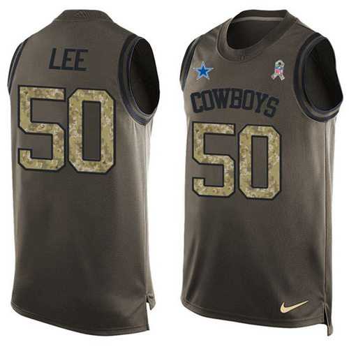 Nike Dallas Cowboys #50 Sean Lee Green Men's Stitched NFL Limited Salute To Service Tank Top Jersey