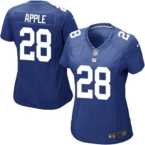 Women's Nike New York Giants #28 Eli Apple Royal Blue Team Color Stitched NFL Elite Jersey