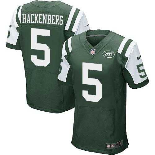Nike New York Jets #5 Christian Hackenberg Green Team Color Men's Stitched NFL Elite Jersey