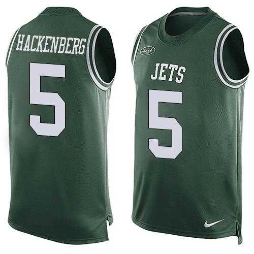 Nike New York Jets #5 Christian Hackenberg Green Team Color Men's Stitched NFL Limited Tank Top Jersey