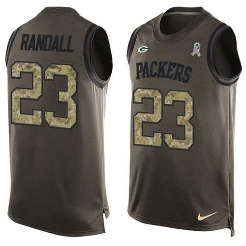 Nike Green Bay Packers #23 Damarious Randall Green Men's Stitched NFL Limited Salute To Service Tank Top Jersey