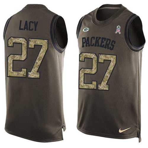 Nike Green Bay Packers #27 Eddie Lacy Green Men's Stitched NFL Limited Salute To Service Tank Top Jersey