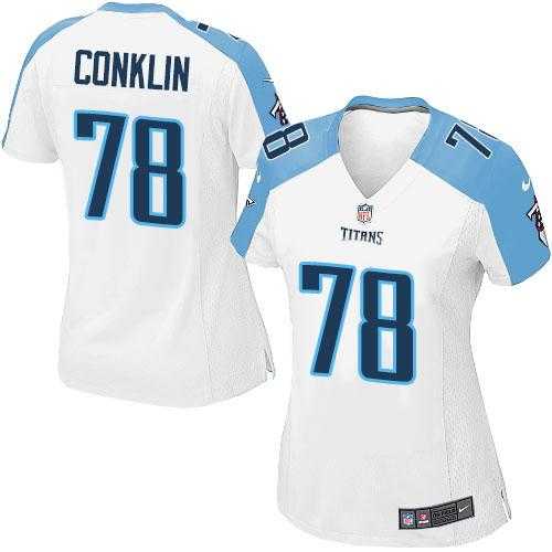 Women's Nike Tennessee Titans #78 Jack Conklin White Stitched NFL Elite Jersey