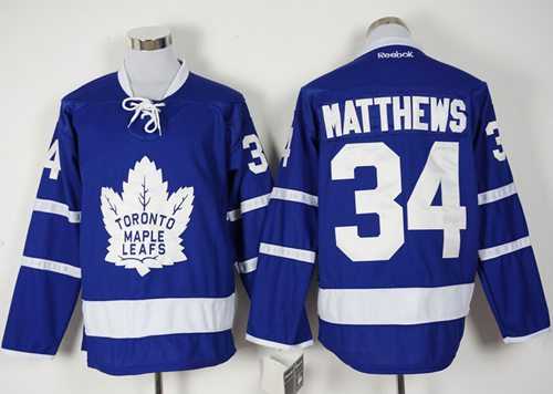 Toronto Maple Leafs #34 Auston Matthews Blue New Stitched NHL Jersey