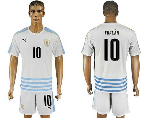 Uruguay #10 Forlan Away Soccer Country Jersey