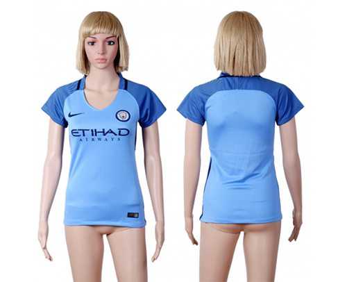 Women''s Manchester City Blank Home Soccer Club Jersey