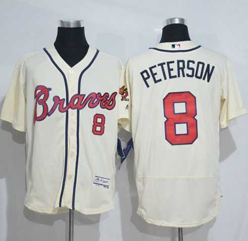 Atlanta Braves #8 Jace Peterson Cream Flexbase Authentic Collection Stitched Baseball Jersey