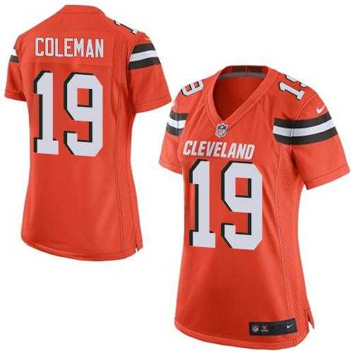 Women's Nike Browns #19 Corey Coleman Orange Alternate Stitched NFL New Elite Jersey