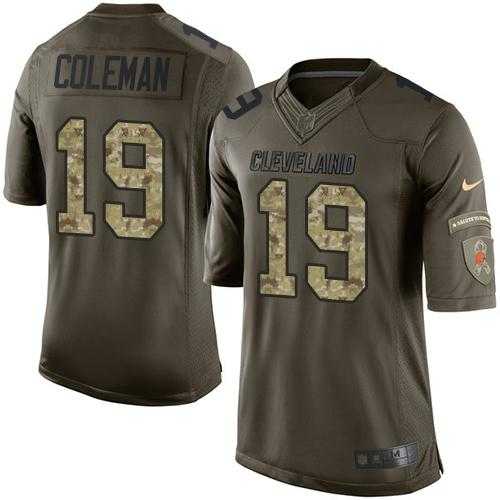 Youth Nike Browns #19 Corey Coleman Green Stitched NFL Limited Salute to Service Jersey