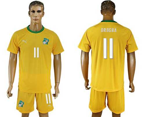 Cote d'lvoire #11 Drogba Home Soccer Country Jersey