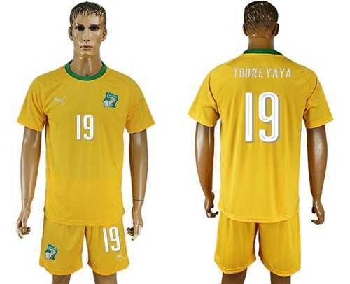 Cote d'lvoire #19 Toure Yaya Home Soccer Country Jersey