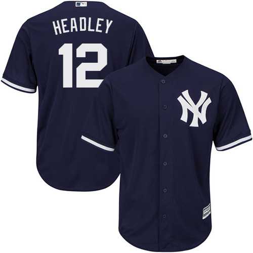 Men's New York Yankees #12 Chase Headley Navy Blue Alternate MLB Jersey