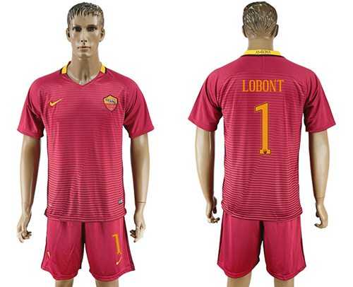 Roma #1 Lobont Red Home Soccer Club Jersey
