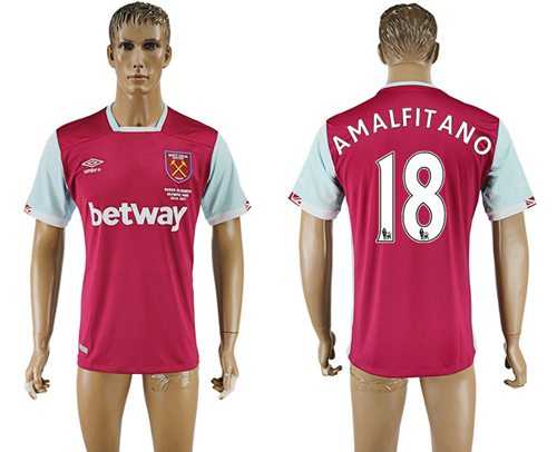 West Ham United #18 Amalfitano Home Soccer Club Jersey